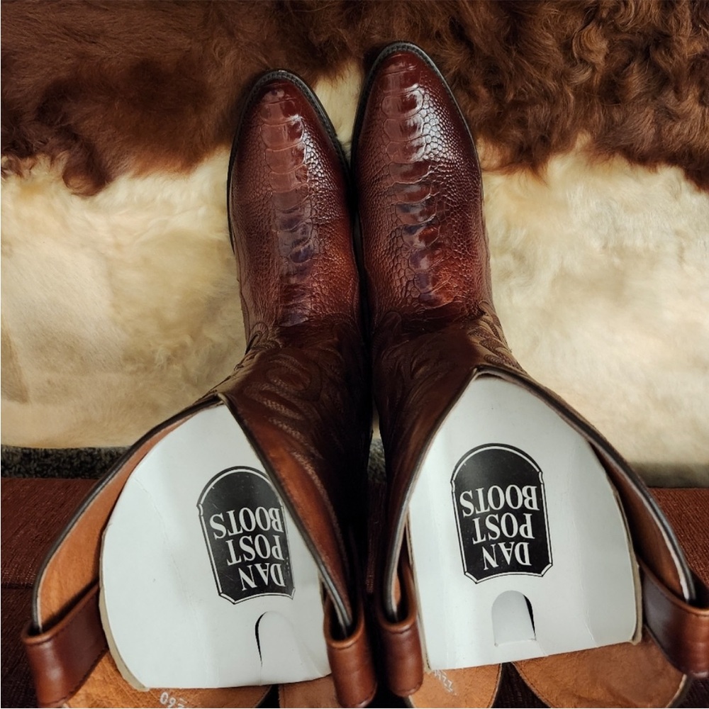 Dan Post Men’s Exotic Ostrich Leg Western Boots – Size 9D - Picture 6 of 7